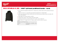 MILWAUKEE M12 HPJBL2 M12™ vyhřívaná prošívaná bunda – černá 4932480072 A4 PDF