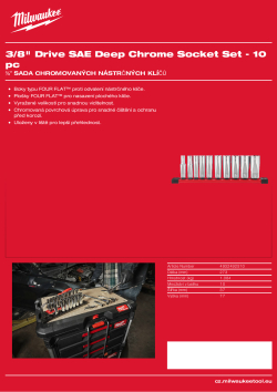 MILWAUKEE ⅜″ sada chromovaných prodloužených nástrčných klíčů 10 ks 4932492510 A4 PDF