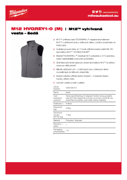 MILWAUKEE M12 HVGREY1 M12™ vyhřívaná vesta – šedá 4932480101 A4 PDF