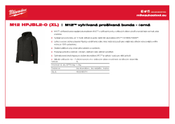 MILWAUKEE M12 HPJBL2 M12™ vyhřívaná prošívaná bunda – černá 4932480074 A4 PDF