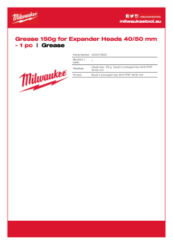 MILWAUKEE Grease Mazací tuk k hlavě expandéru 40/50 mm 4932479835 A4 PDF