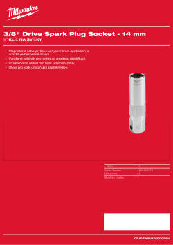 MILWAUKEE ⅜″ klíč na svíčky 14 mm 4932480679 A4 PDF