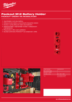 MILWAUKEE PACKOUT™M12™ držáky na akumulátory 4932480708 A4 PDF