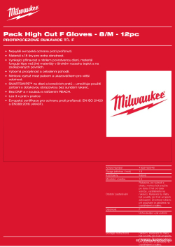 MILWAUKEE Velké baleni protipořezových rukavic tř. F 8/M 12 ks 4932492046 A4 PDF