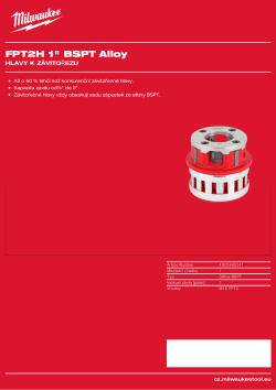 MILWAUKEE FPT2H BSPT slitinová hlava 1″ 4932480241 A4 PDF