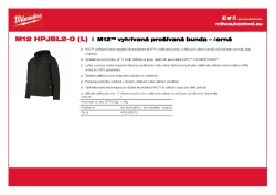 MILWAUKEE M12 HPJBL2 M12™ vyhřívaná prošívaná bunda – černá 4932480073 A4 PDF