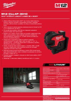 MILWAUKEE M12™ křížový liniový laser se 4 body 4933479203 A4 PDF