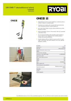 RYOBI RSV18 18V ONE+™ akumulátorový tyčový vysavač 5133005657 A4 PDF