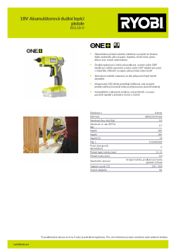 RYOBI RGL18 18V Akumulátorová duální lepící pistole 5133005002 A4 PDF