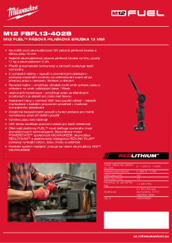 MILWAUKEE M12 FUEL™ pásová pilníková bruska 13 mm 4933480961 A4 PDF