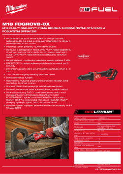 MILWAUKEE M18 FUEL™ ONE-KEY™ přímá bruska s proměnnými otáčkami a posuvným spínačem 4933480955 A4 PDF