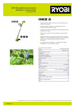 RYOBI OLT1832 18V Akumulátorová strunová sekačkou s cívkou navíc 5133005798 A4 PDF