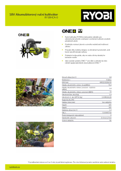 RYOBI RY18HCA 18V Akumulátorový ruční kultivátor 5133005766 A4 PDF