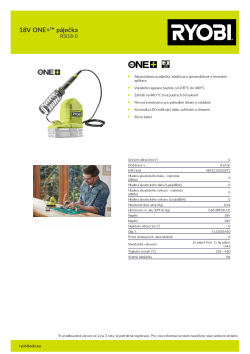 RYOBI RSI18 18V ONE+™ páječka 5133005450 A4 PDF