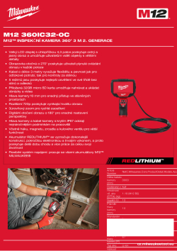 MILWAUKEE M12™ inspekční kamera 360° 3 m 2. generace 4933480741 A4 PDF