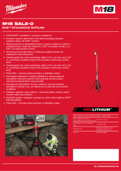 MILWAUKEE M18™ stojanová svítilna 4933492486 A4 PDF