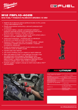 MILWAUKEE M12 FUEL™ pásová pilníková bruska 10 mm 4933480959 A4 PDF