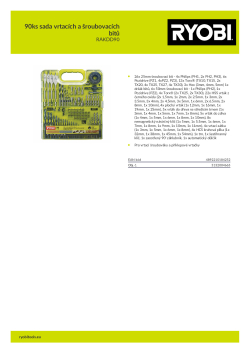 RYOBI RAKDD90 90ks sada vrtacích a šroubovacích bitů 5132004665 A4 PDF