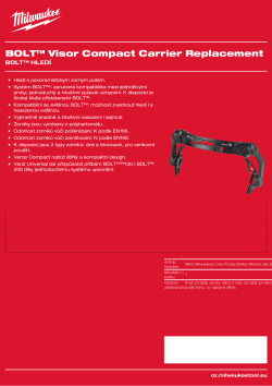 MILWAUKEE BOLT™ náhradní držák hledí Compact 4932492333 A4 PDF