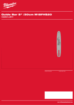 MILWAUKEE Vodící lišta 8″ / 20 cm 4932480169 A4 PDF