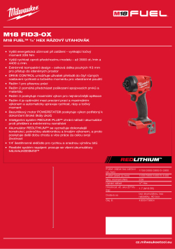 MILWAUKEE M18 FUEL™ ¼″ Hex rázový utahovák 4933479864 A4 PDF