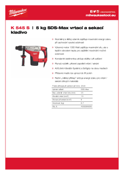 MILWAUKEE 5 kg SDS-Max vrtací a sekací kladivo 4933398280 A4 PDF