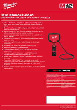 MILWAUKEE M12™ inspekční kamera 360° 1,2 m 2. generace 4933480740 A4 PDF