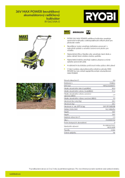 RYOBI RY36CVXA 36V MAX POWER bezuhlíkový akumulátorový radličkový kultivátor 5133005763 A4 PDF