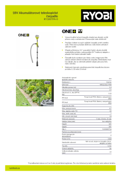 RYOBI RY18STPA 18V Akumulátorové teleskopické čerpadlo 5133005716 A4 PDF