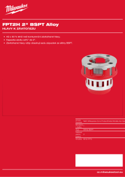 MILWAUKEE FPT2H BSPT slitinová hlava 2″ 4932480244 A4 PDF