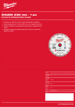 MILWAUKEE Kotouč X-HUDD 230 mm 4932492150 A4 PDF