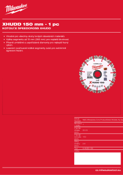 MILWAUKEE Kotouč X-HUDD 150 mm 4932492149 A4 PDF