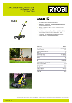 RYOBI RY18LMC30A 18V Akumulátorový vyžínač 3v1, šířka záběru 30cm 5133005917 A4 PDF