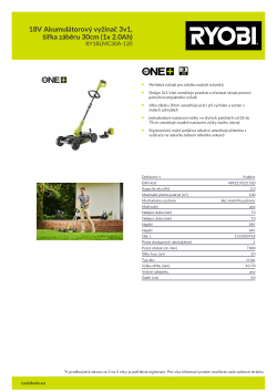 RYOBI RY18LMC30A 18V Akumulátorový vyžínač 3v1, šířka záběru 30cm (1x 2.0Ah) 5133005918 A4 PDF