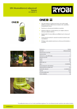 RYOBI RY18BZA 18V Akumulátorový odpuzovač hmyzu 5133005048 A4 PDF