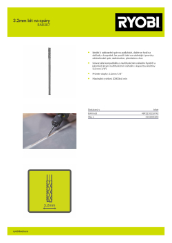 RYOBI RAR307 3.2mm bit na spáry 5132005843 A4 PDF