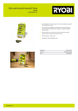 RYOBI RAR300K-12 12ks sada řezných kotoučů Twist Lock 5132005841 A4 PDF