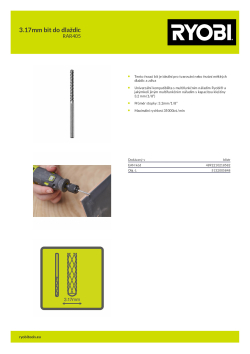 RYOBI RAR405 3.17mm bit do dlaždic 5132005848 A4 PDF