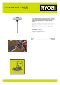 RYOBI RAR204 25.4mm leštící kartáč, zrnitost 120 5132005832 A4 PDF