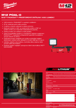 MILWAUKEE M12™ PACKOUT™ prostorová svítilna 1400 lumenů 4933480473 A4 PDF