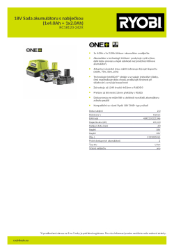 RYOBI RC18120-242 18V Sada akumulátoru s nabíječkou (1x4.0Ah + 1x2.0Ah) 5133005961 A4 PDF