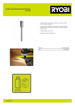 RYOBI RAR308 6.35 rovný bit do horní frézky 5132005828 A4 PDF