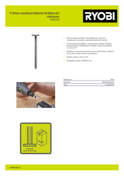 RYOBI RAR103 9.5mm vysokorychlostní drážkovací nástavec 5132005819 A4 PDF