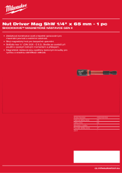 MILWAUKEE SHOCKWAVE™ Nut Drivers 4932492436 A4 PDF