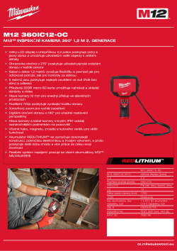 MILWAUKEE M12™ inspekční kamera 360° 1,2 m 2. generace 4933480739 A4 PDF