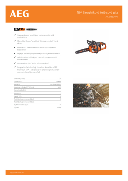 RYOBI ACS18B30 18V Bezuhlíková řetězová pila, délka lišty 30cm 4935471337 A4 PDF