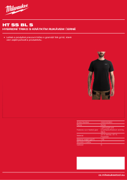 MILWAUKEE Hybridní triko s krátkým rukávem černé 4932492963 A4 PDF