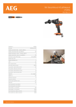 RYOBI BSB 18BL2 18V Bezuhlíková HD příklepová vrtačka 4935481042 A4 PDF