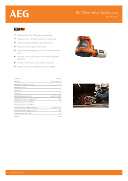 RYOBI BEX18-125 18V Akumulátorová 125mm excentrická bruska 4935451086 A4 PDF
