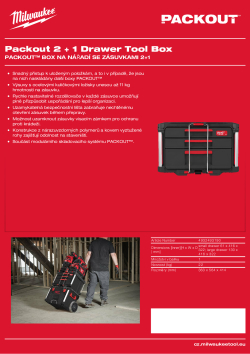 MILWAUKEE PACKOUT™ box na nářadí se zásuvkami 2+1 4932493190 A4 PDF